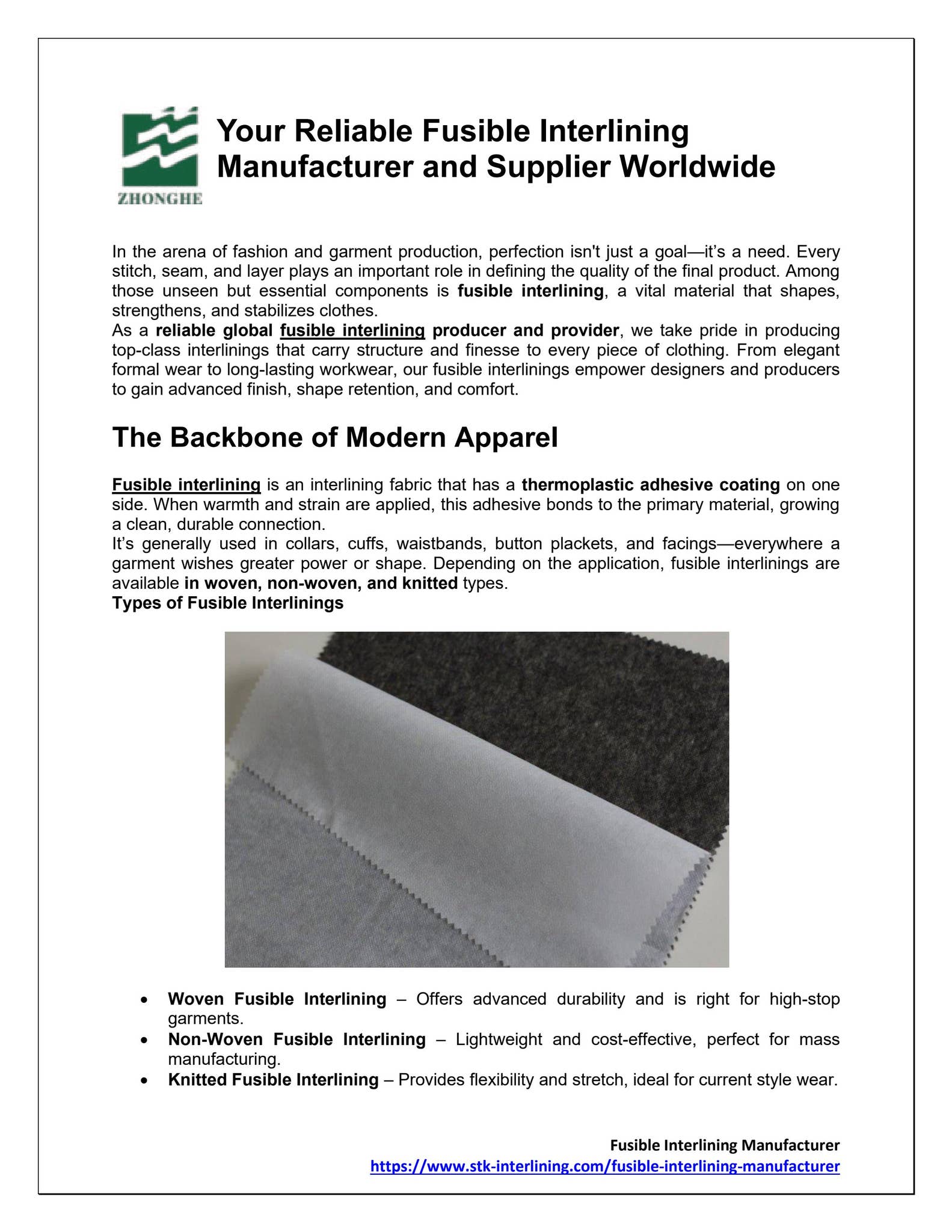 Fusible Interlining Manufacturer thumbnail