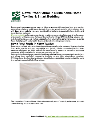Role of Down Proof Fabric in Smart Bedding Solutions thumbnail