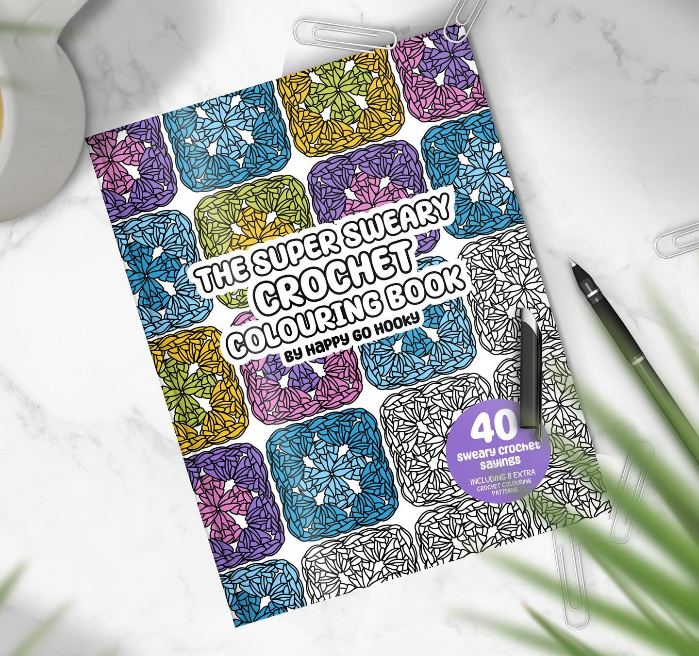 OUT NOW // The Super Sweary Crochet Colouring Book is available to buy on Amazon UK, US, Canada and Australia, plus more