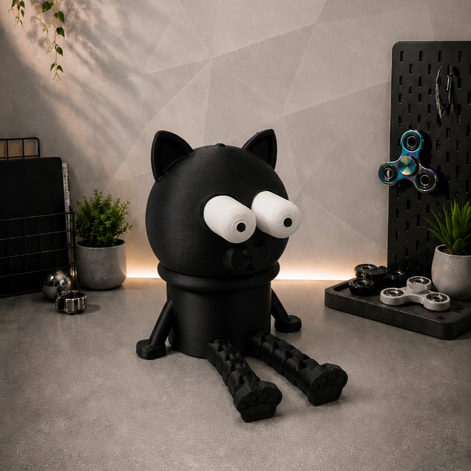Pop-eyed cat - Free 3D Print Model - MakerWorld thumbnail