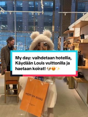 Tänään vaihdetaan hotellia marskista Lapland hotelssiin 🩷 Käytiin taas Louis vuittonilla😍✨ ja haettiin koirat mukaan hot