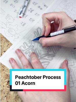 01 Acorn for Peachtober 🍂 296/365 for my #365drawingscc  project #peachtober25  #peachtober25acorn  #irishartist