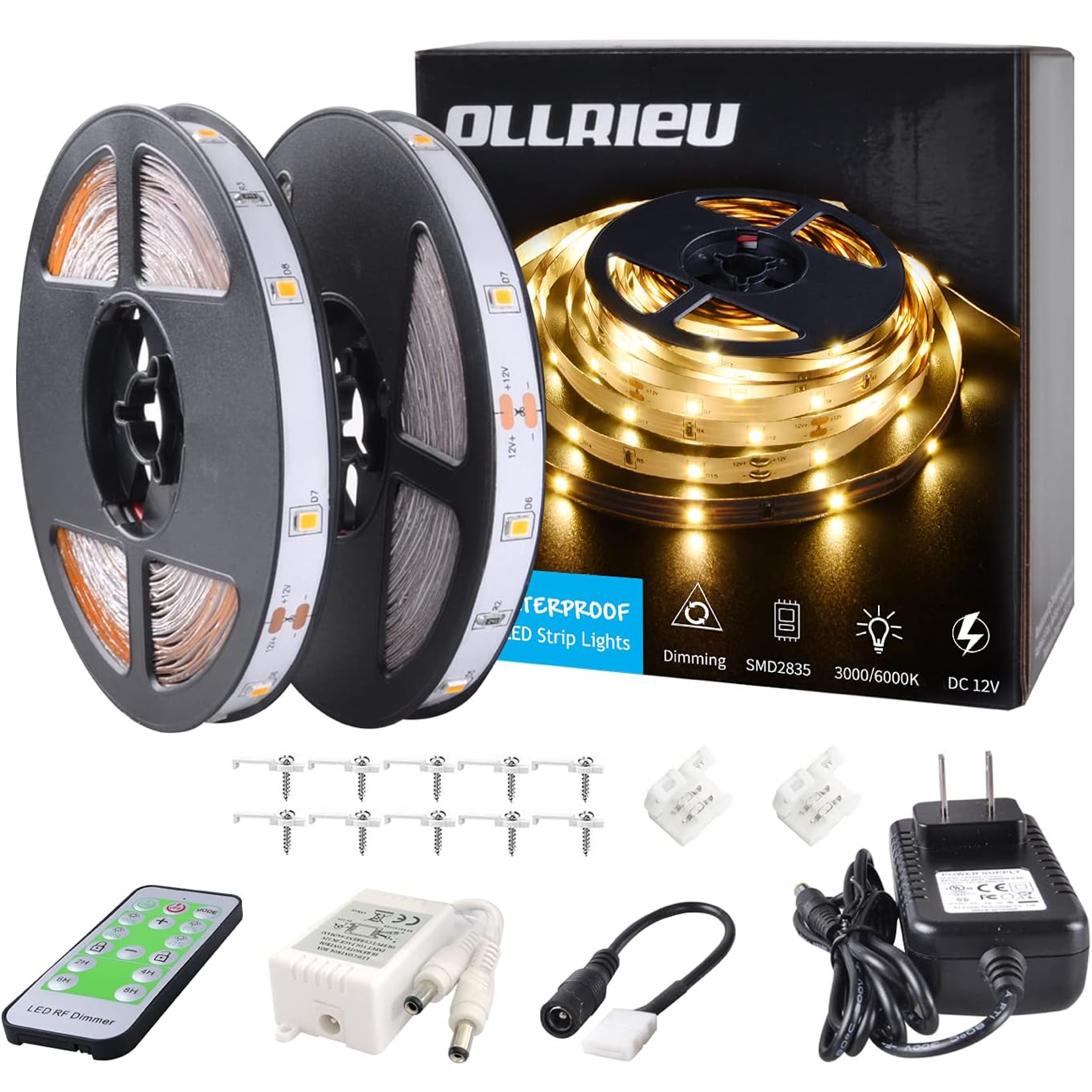 Amazon.com: ollrieu LED Strip Lights Warm White 50ft Dimmable 3000K Strip Lighting, 12V 15M 900 LEDs 2835 Flexible led Light for Bedroom, Kitchen, Home Decoration : Home & Kitchen thumbnail