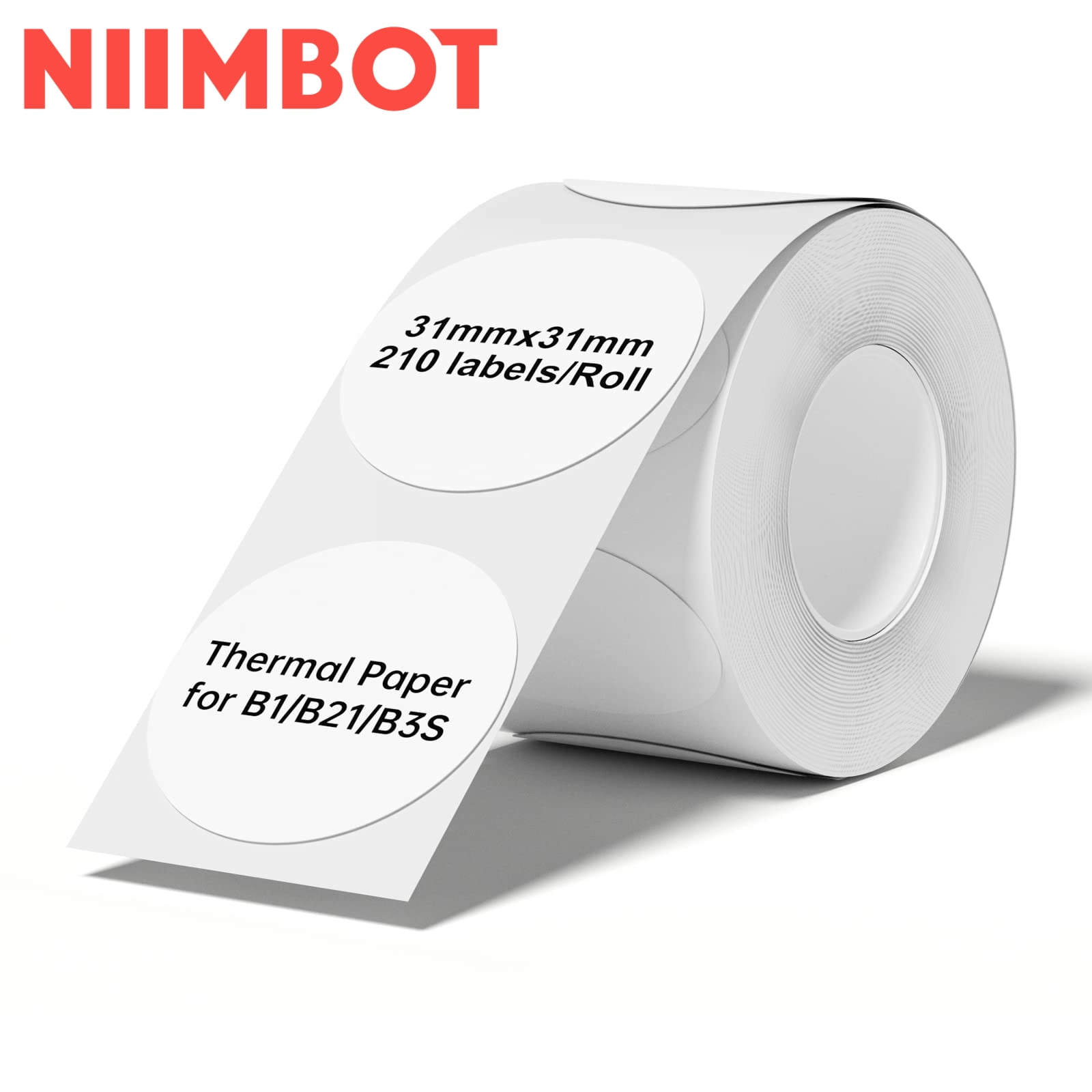 NIIMBOT Labels for B21/B1/B3S Label Printer, Thermal Stickers 1.22"x 1.22"(31x31mm), Waterproof, Oil-Proof Label Tape, 1 Roll of 210 Round Sticker Labels - Walmart.com thumbnail