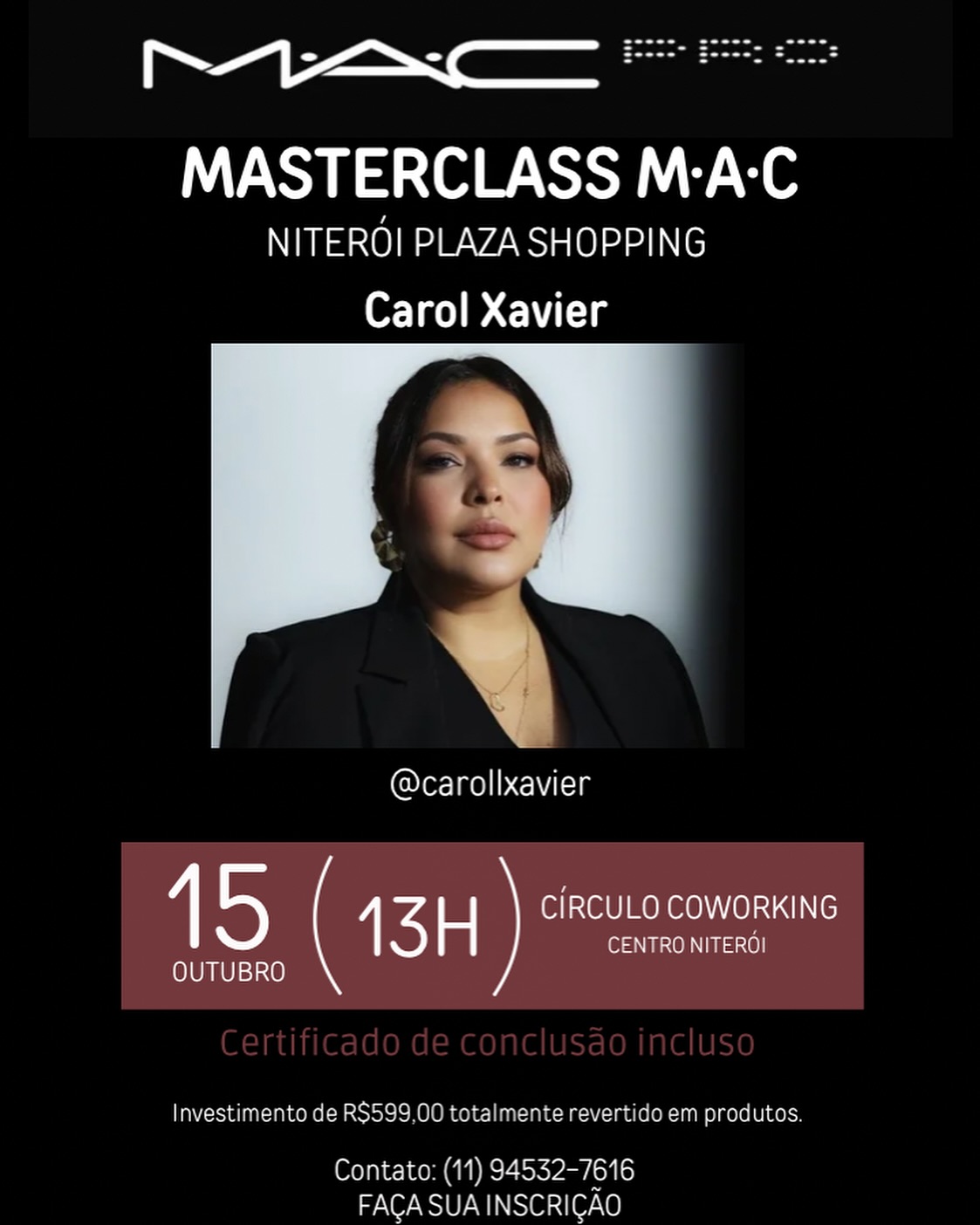 Mais uma vez junto a @maccosmeticsbrasil de Niterói para comemorar o Mês do Maquiador 💄💋

E ainda vou dividir esse dia c