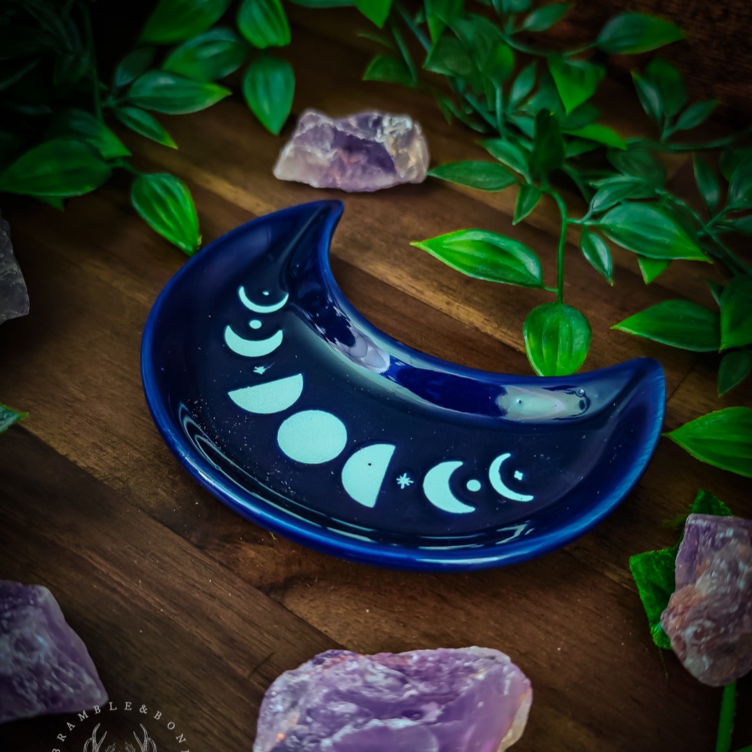Crescent Moon Trinket Dish - Blue Moon Phases thumbnail