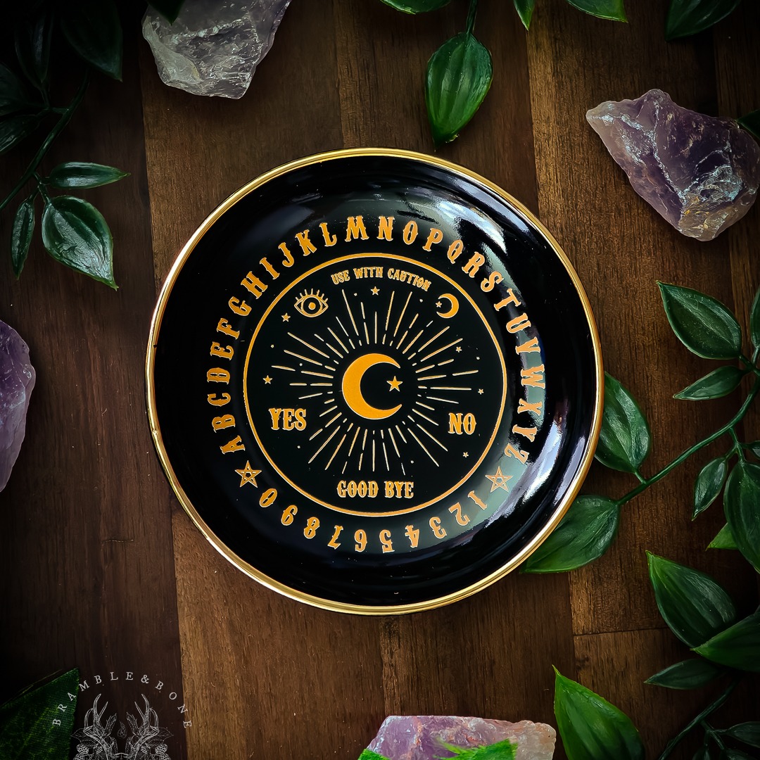 Round Black Talking Board Trinket Dish thumbnail