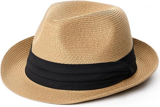 FURTALK Fedora Ladies Panama Hat Men's Straw Trilby Look Various Sizes Beach Hat (Chapeau de Plage) : Amazon.fr: Mode thumbnail