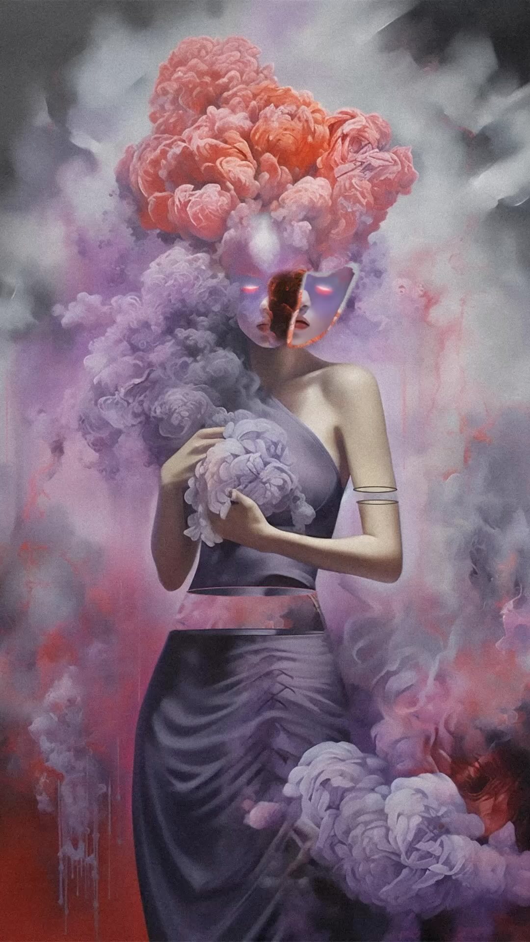 Turn me to ashes coming on @withfoundation 

#ashes #burn #purple #lilac #levander #mask #gasmask #burning #ai #aiart #a