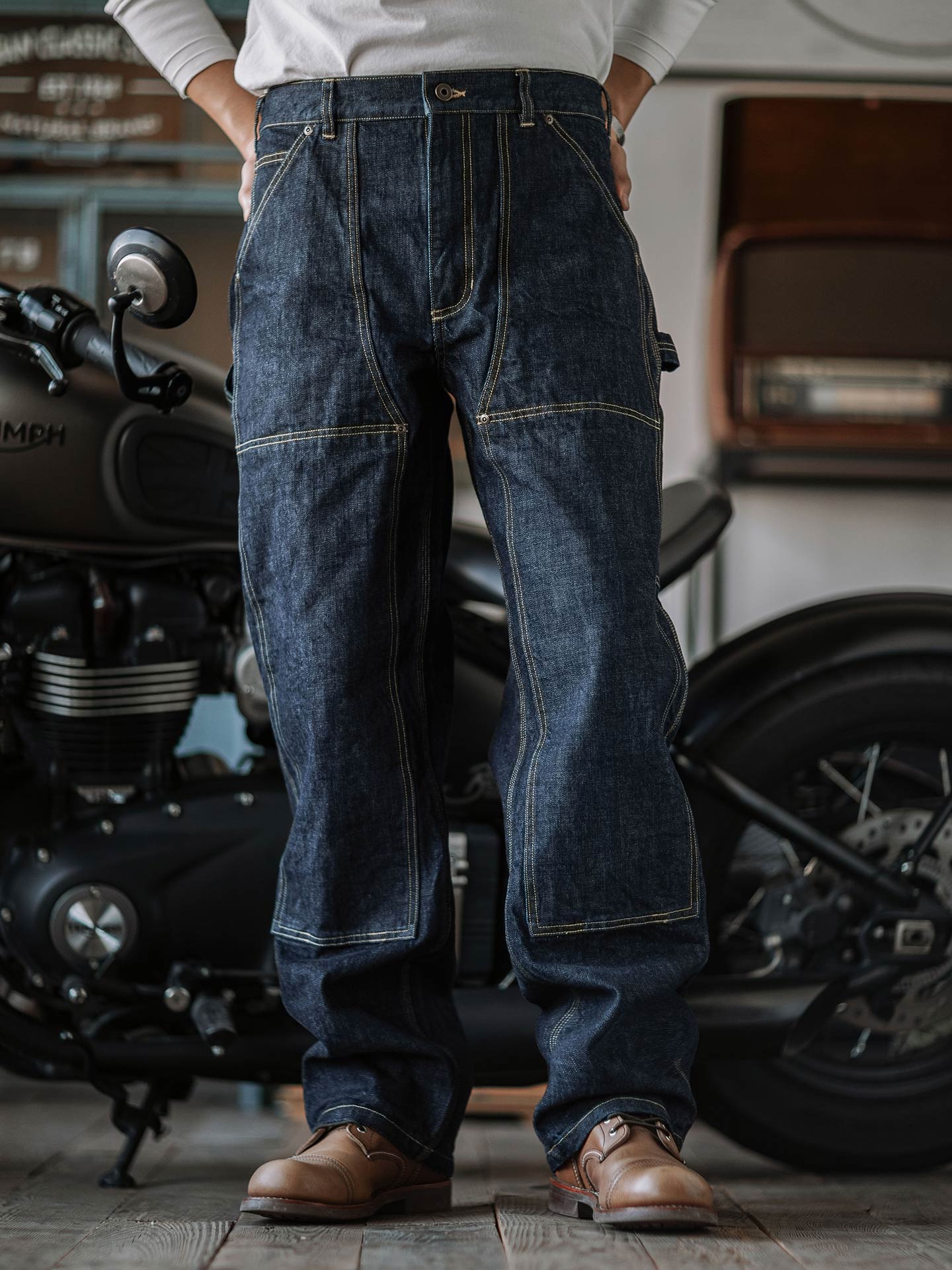 Raw Denim Vintage Double-Front Selvedge Jeans thumbnail