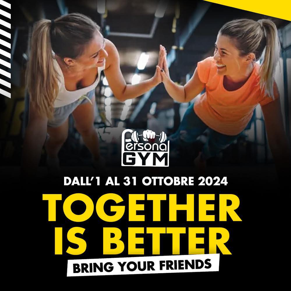 👬 Together is better, bring your friends 👭

🗓️ Dall'1 al 31 ottobre 2024

🎁 Presentaci un tuo amico e avrà diritto ad un