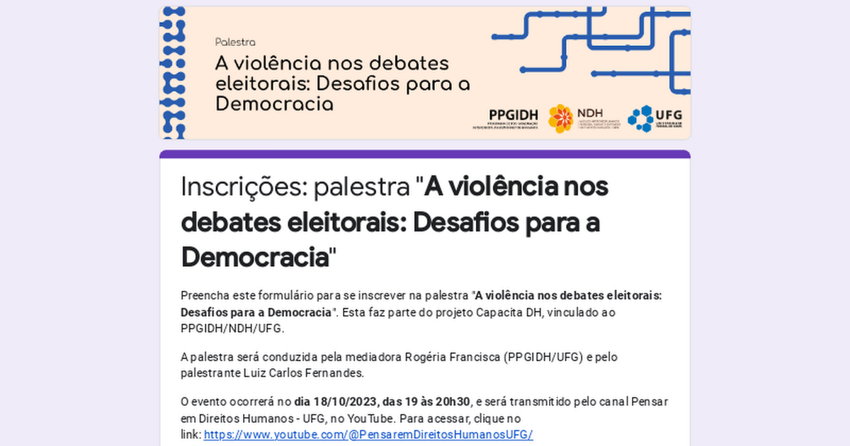 Capacita DH | Palestra - A violência nos debates eleitorais: Desafios para a Democracia thumbnail