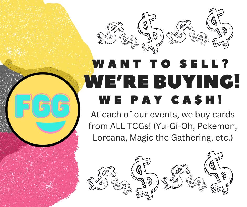 Bring your collection to our next tournament on July 6! Our vendors are buying cards from ALL TCGs. No matter the game o
