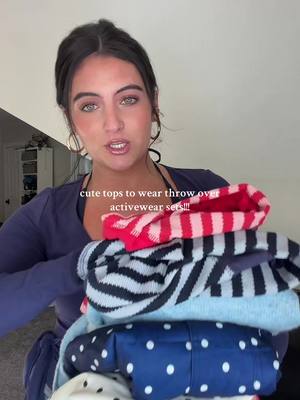 cute tops to throw over activewear 🤍 all items are 🔗 in my sf under “SEEN ON SOCIALS pt.2” #wraptopstyle #amazonspringha
