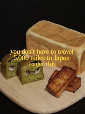 you don’t have to travel 5,000 miles to Japan to get this 🍞 #shokupan #milkbread #bakeries #matcha #toast @Ginzanishikaw
