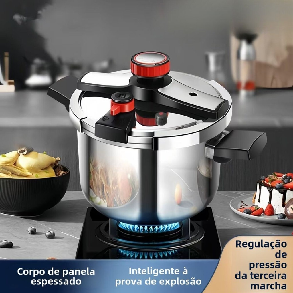 071 Panela De Pressão Doméstica Multifuncional De Aço Inoxidável 304 thumbnail