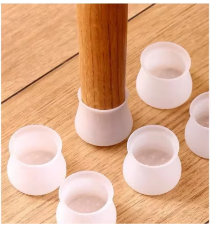 094 Kit C 12/24 Protetor de Silicone para Pés de Cadeira e Mesa Pés Pezinho Redondo thumbnail