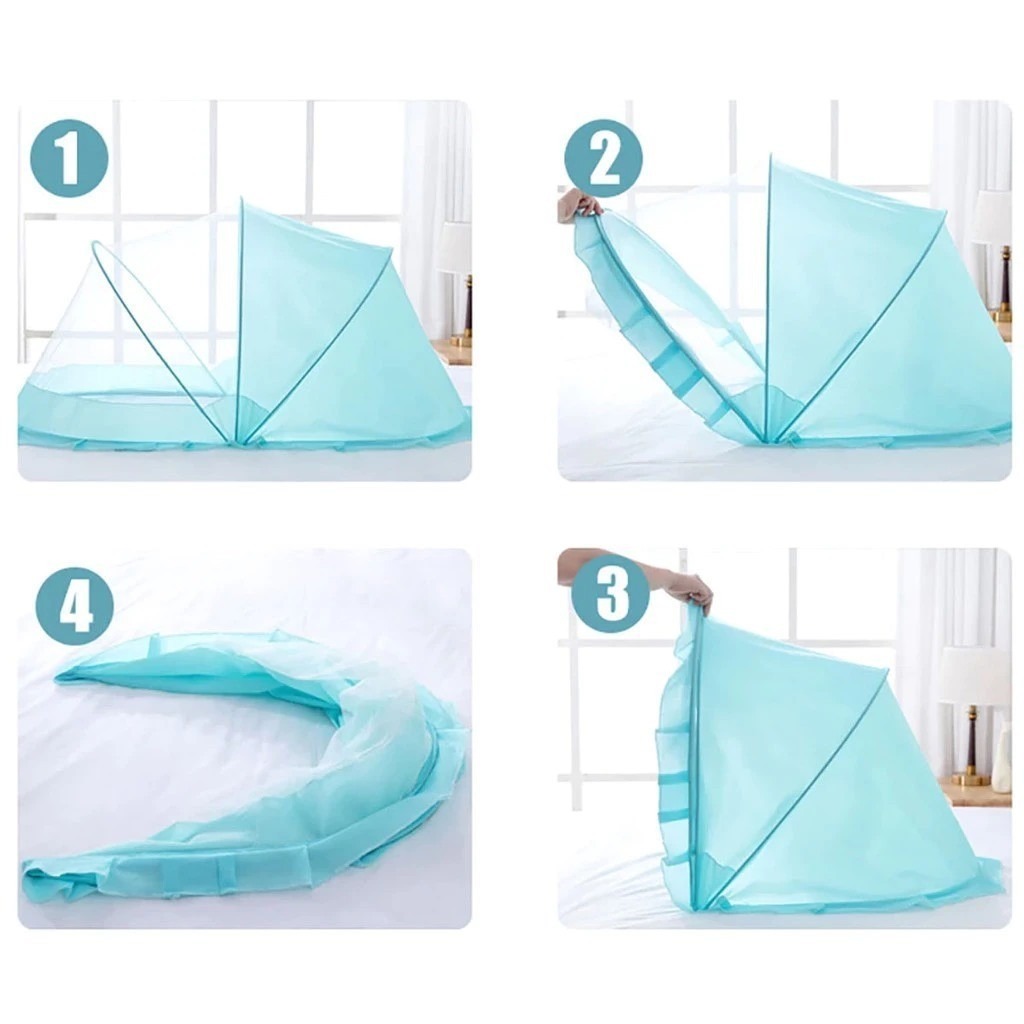 111 Qiu - Mosquiteiro Infantil Dobrável Rede Mosquiteira Portátil 100x45x40cm e 120x65x75cm thumbnail