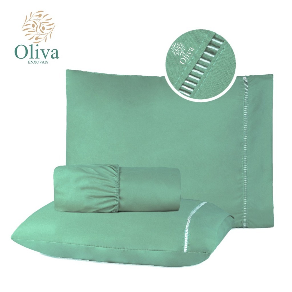 023 Kit Lençol 400 fios micropercal ponto palito  thumbnail