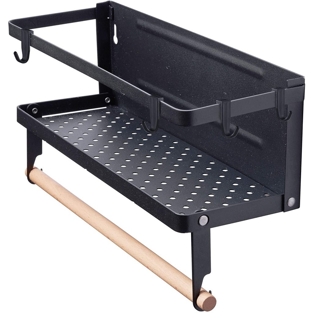 072 Prateleira Magnética Multiuso-Economia De Espaço De Armazenamento-Ímã Geladeira , Tempero Rack Ou Garagem-Organizador De Metal Dobrável Com Suporte De Toalha De Papel thumbnail