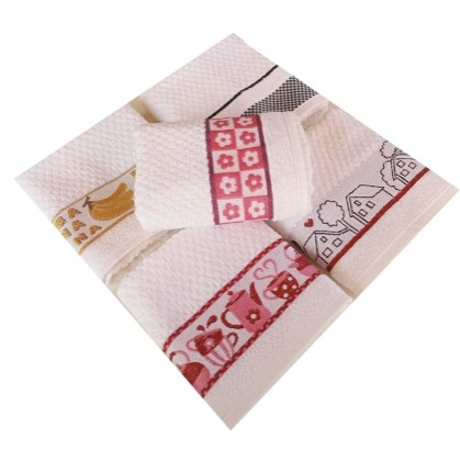 112 kit 5 Toalha Pano De Copa Prato Atoalhado Jacquard Lmpeter  100% Algodão - 45x70cm thumbnail