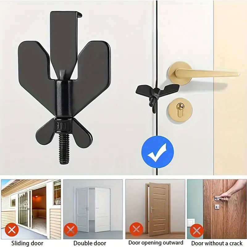 075 Fechadura Trava Portátil De Segurança Porta De Hotel Aço Inox Tranca Ajustavel Anti Roubo thumbnail