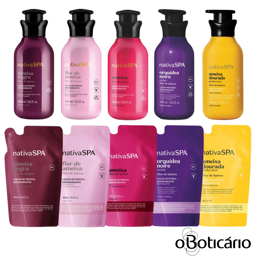 109 Loção Hidratante Corporal Nativa Spa (o Boticário): Ameixa Negra, Flor de Ameixa, Quinoa, Lilac, Orquídea Noire e mais thumbnail