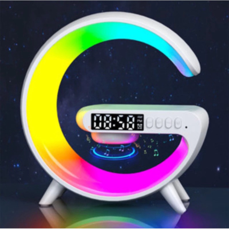 107 G-Speaker Smart Station Mini - Luminária Bluetooh Inteligente Carregador Sem Fio Alarme Luz RGB thumbnail