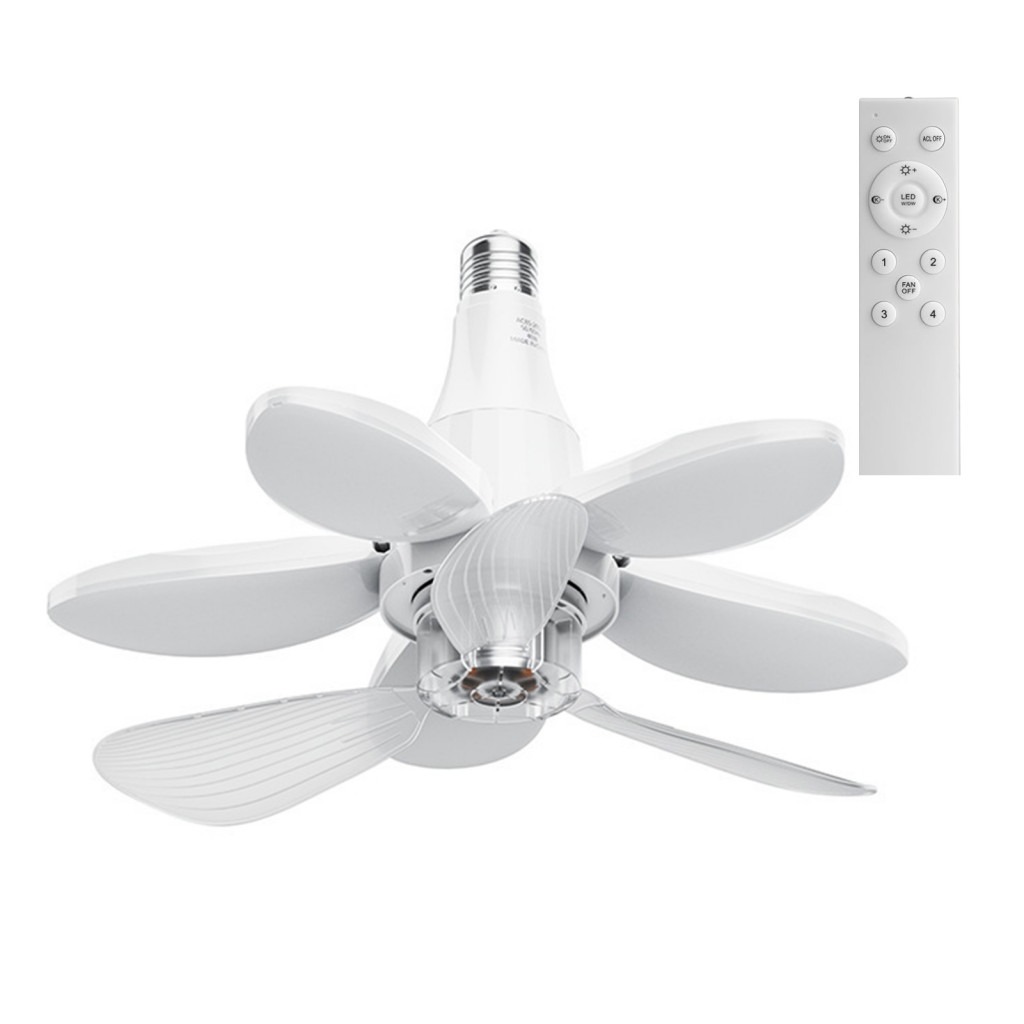 060 Luz De Ventilador De Teto De Fácil Instalação Dobrável Moderna Com Controle Remoto Brilho Ajustável Temperatura De Cor  thumbnail