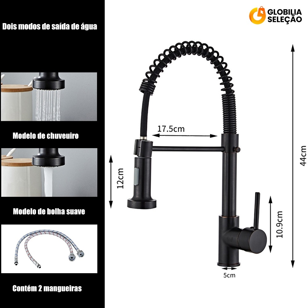 097 Torneira Cozinha Gourmet Monocomando Com Spray Extensor FBH05310 thumbnail
