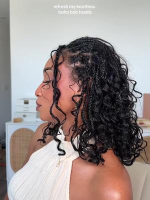 refresh my boho knotless braids 💦 These braids are about 3 weeks old. This is my first time actually taking care of them