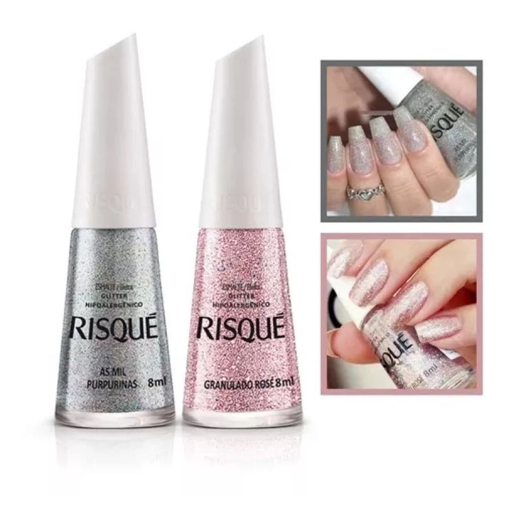 RISQUÉ - Kit 2 esmalte risqué glitter as mil purpurinas e granulado thumbnail