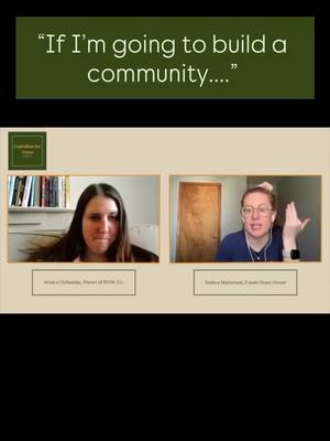 “If I’m going to build a community....” Andrea’s manifesting her community over here! Bring on the deep dives and the ra