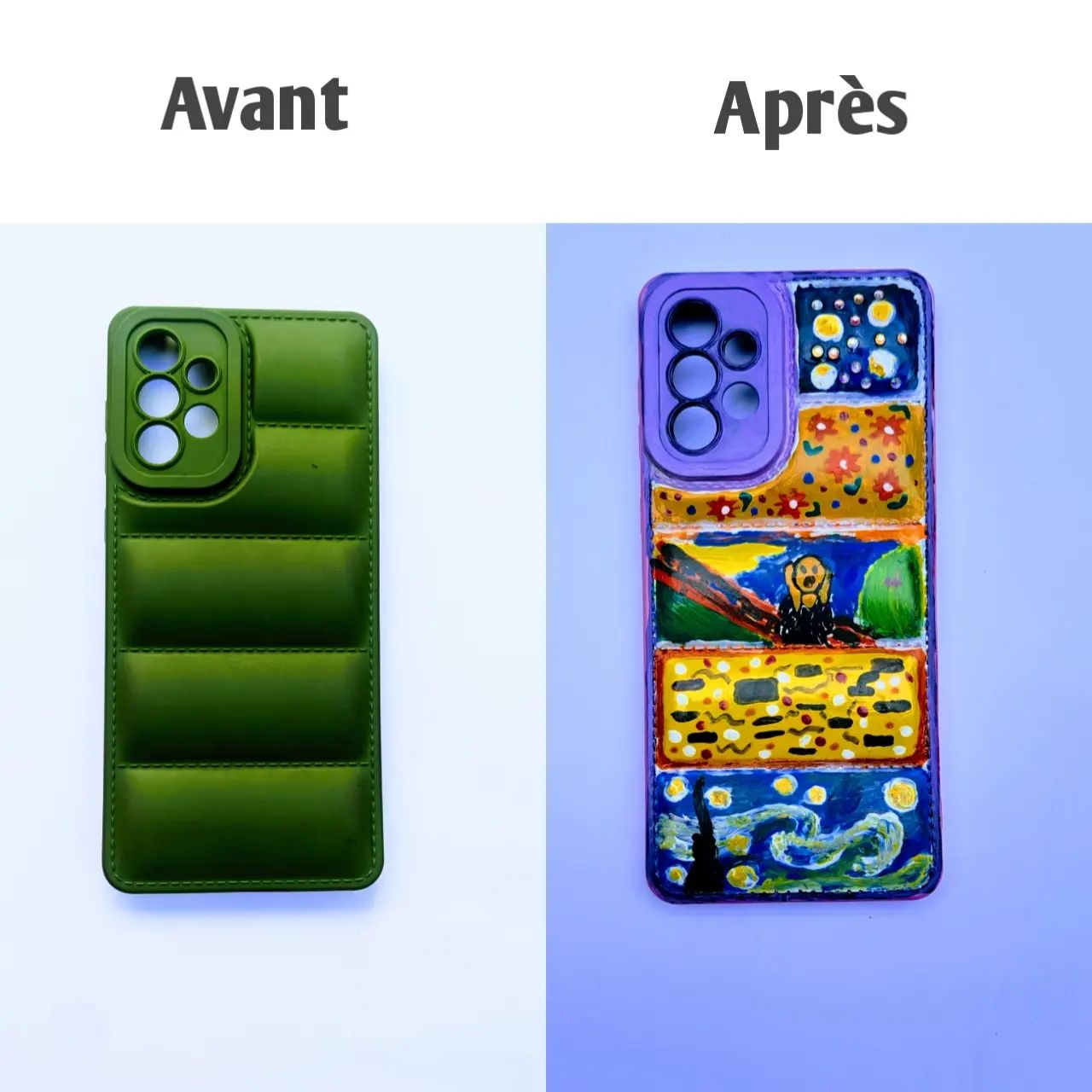 Salut, les amis ! Je vous présente une de mes pochettes que j'ai customisé récemment à l'acrylique 🎨. Dites-moi comment 