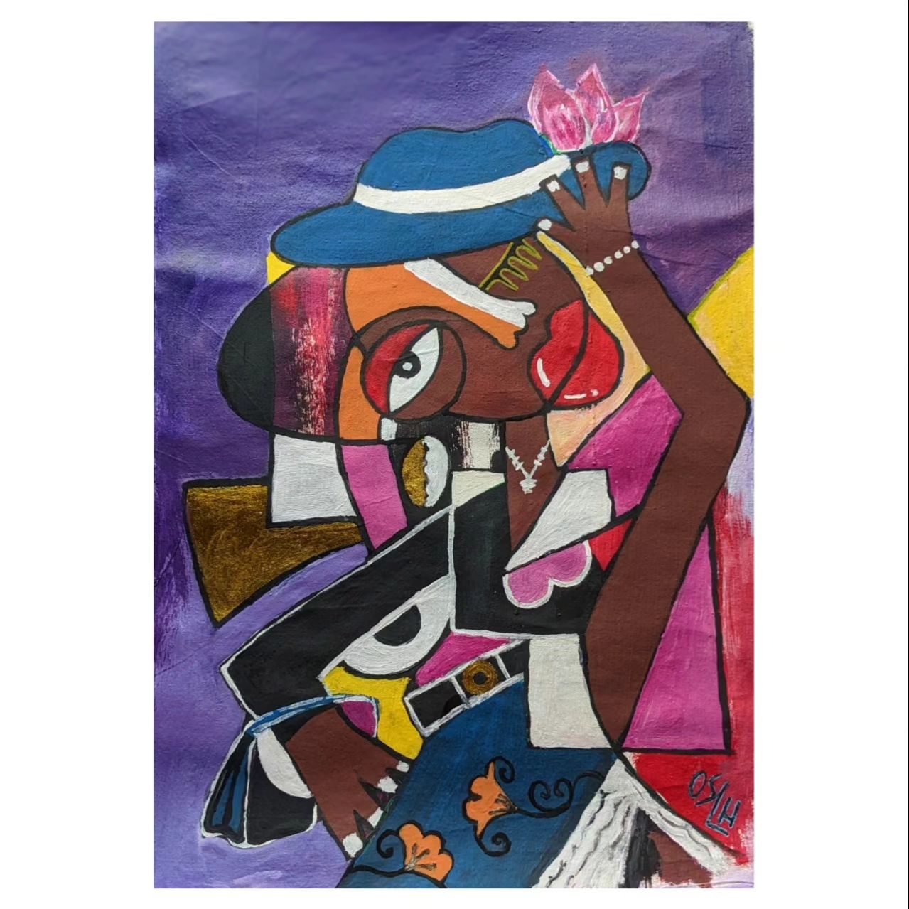 Tittle : "Free woman"
💜🌸
Acrylic on canvas 
Artist: @artbysamah
‼️ Not Available
