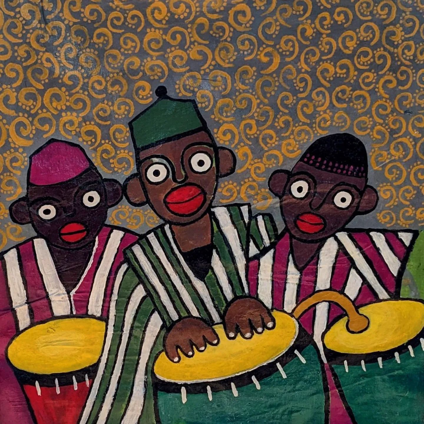 Tittle : DOURA - SOLD🔴
Cette pièce représente la culture Tem du Togo ( West Africa ). Elle inclut des musiciens traditio