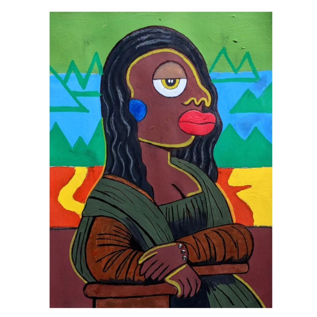 ‼️ Unavailable ‼️🔴
Title : "Mona Lisa" 
  A small black Version of the beautiful elegant Mona Lisa (Léonard de Vinci)
Ac