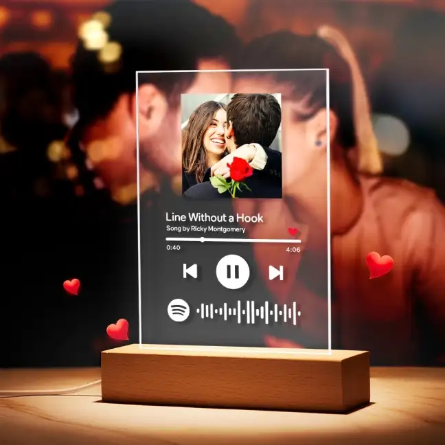 Custom Spotify Glass Night Light - Your most unique artistic gift thumbnail