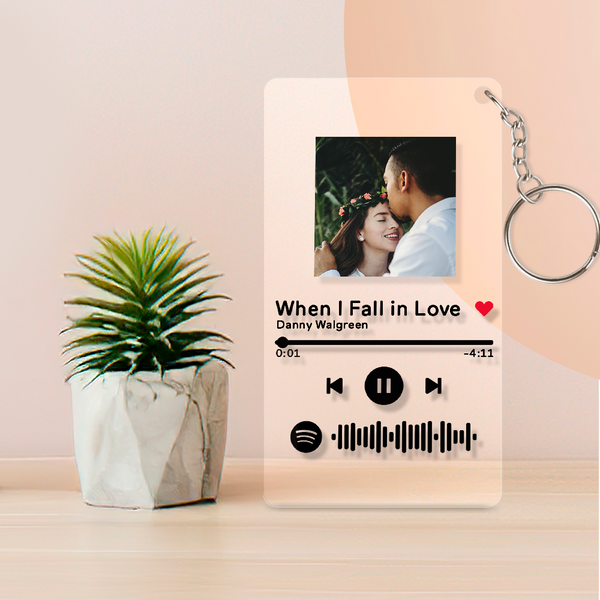Custom Spotify Glass Keychain - A Unique Music Keychain Gift thumbnail