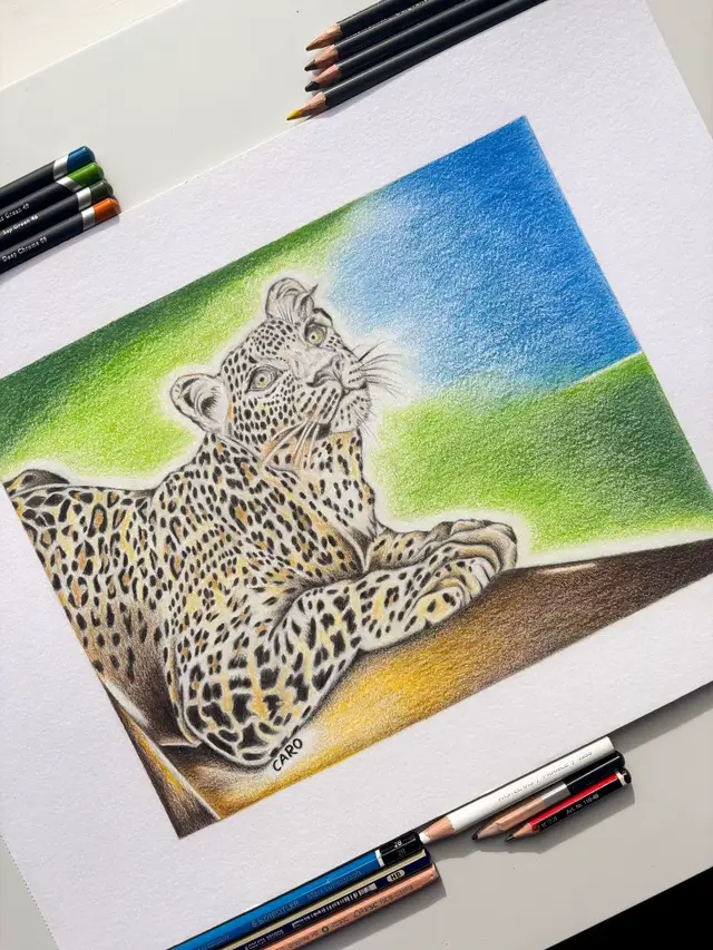 Graphite, coloured pencils and pastel on 300gsm mixed media paper. Made in 2025. 🐆 ✏️ 🖼️ ✍️ #art #animalart #animals #le